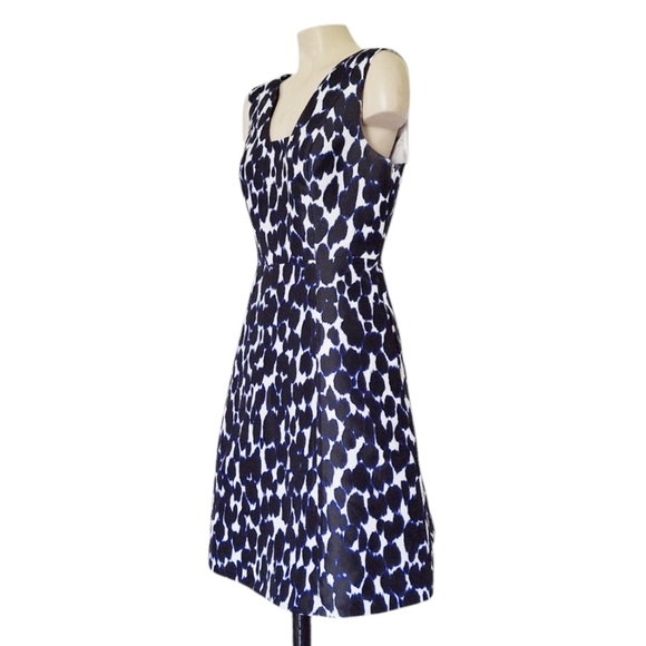 Kate Spade Leopard Print Fit and Flare Mikado Dress Wedding Cocktail Twee - Picture 4 of 8